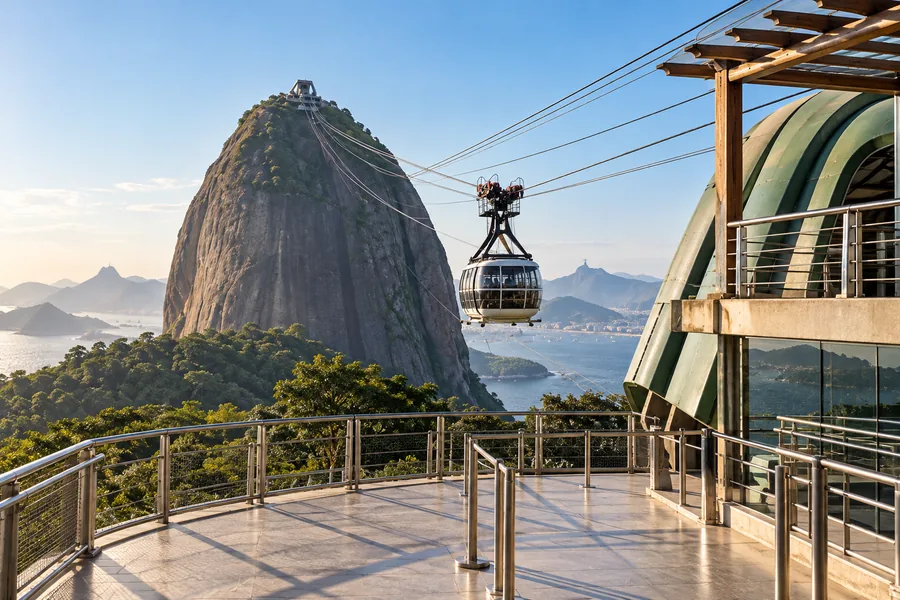 Sugarloaf Mountain cable car operating during daylight hours