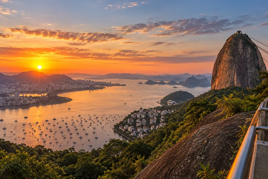 Sunset colors over Guanabara Bay from Sugarloaf Mountain