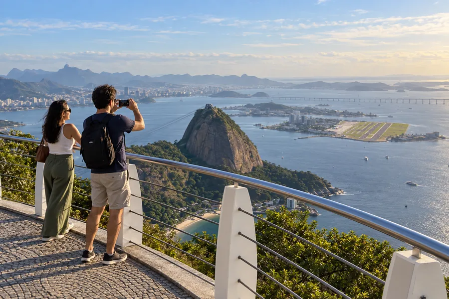 Visitors spending time at a Sugarloaf Mountain viewpoint