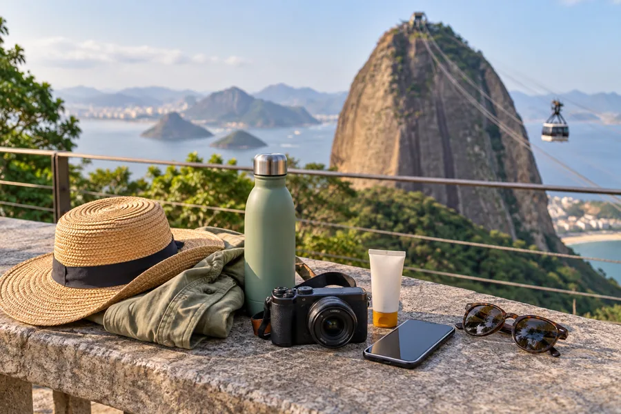 Day bag prepared for a visit to Sugarloaf Mountain